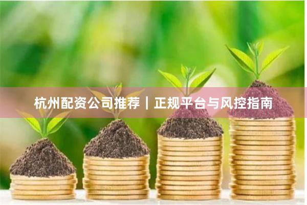 杭州配资公司推荐｜正规平台与风控指南